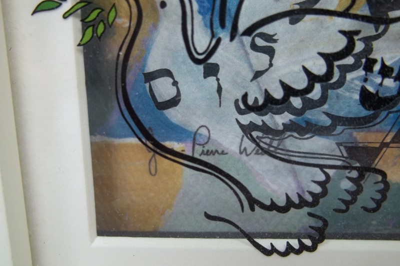 Jean-Pierre Weill 3D Glass Painting Dove with Olive Branch gallery