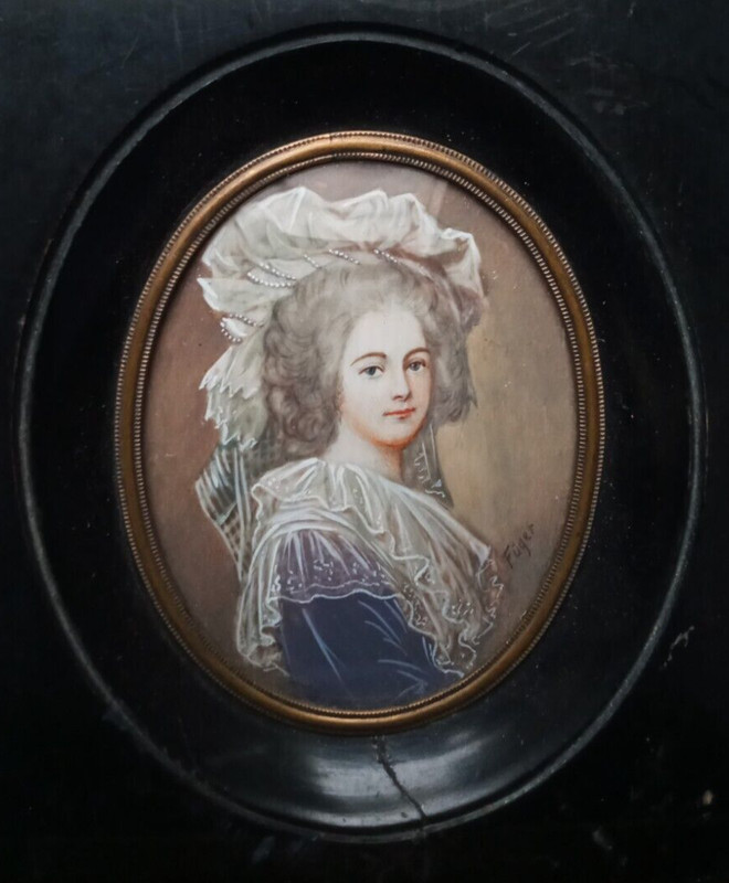 Antique Painting Portrait Heinrich Friedrich Fuger 1751-1818 Well Done 3.4″