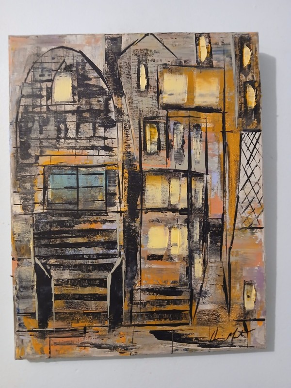 original abstract Acrylic paintings on canvas «The Neighborhood»