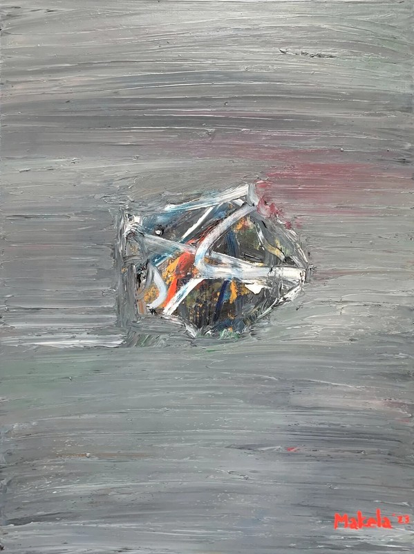 Original Artwork Abstract Painting «Chromium» by Matt Makela Oil on Linen Canvas
