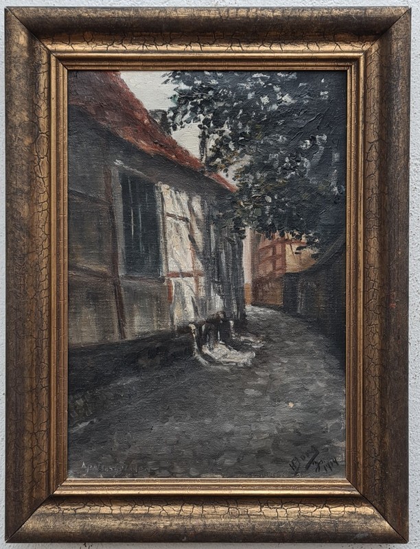 No.: 518 oil painting artwork picture painting oil painting city old town 1914 year