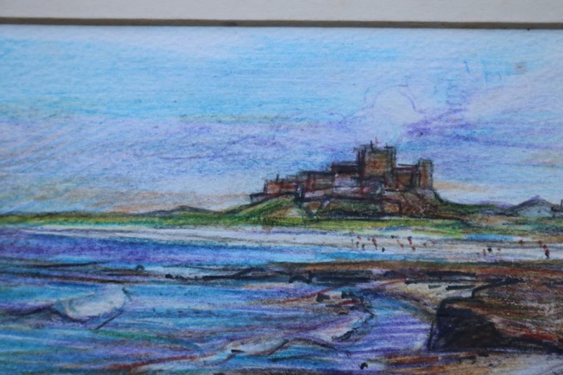 Original work by John Gilbey Bowles 1929-2011 - Bamburgh castle - Northumberland gallery