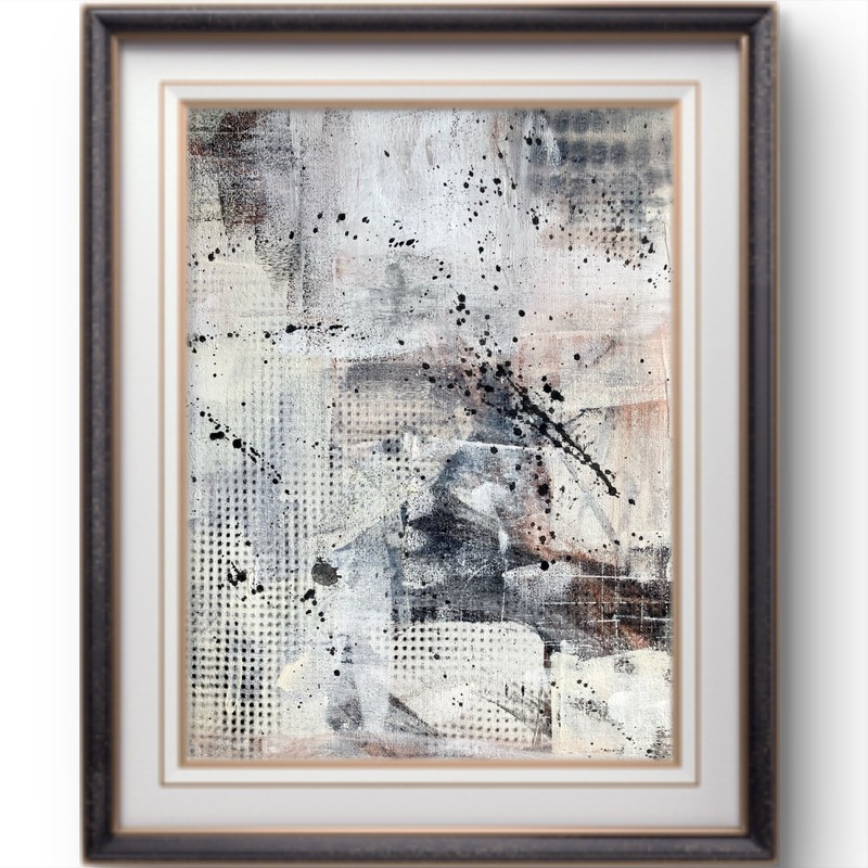 Original Art Abstract Graffiti 14 X 11 Minimalist Graphic Acrylic on Canvas