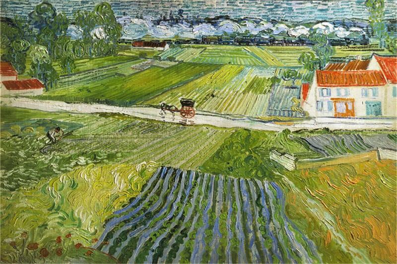 Vincent van Gogh Hand-painted Oil Painting Landscape at Auvers after 12*18in