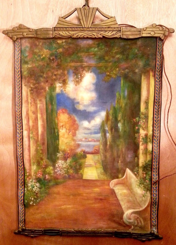 ATKINSON R. FOX ANTIQUE ORIG OIL «ROSE BOWER» ARTIST PROOF IN CARVED FRAME OOAK
