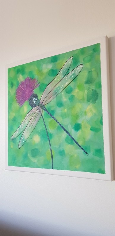 Dragonfly Fly - Wall Art - By Amee - Acrylic On Canvas Size 12x12 Inch gallery