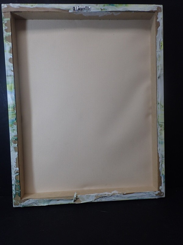Original Abstract Acrylic Fluid Pour Painting 16x20 Canvas Resin Coated AR7 gallery