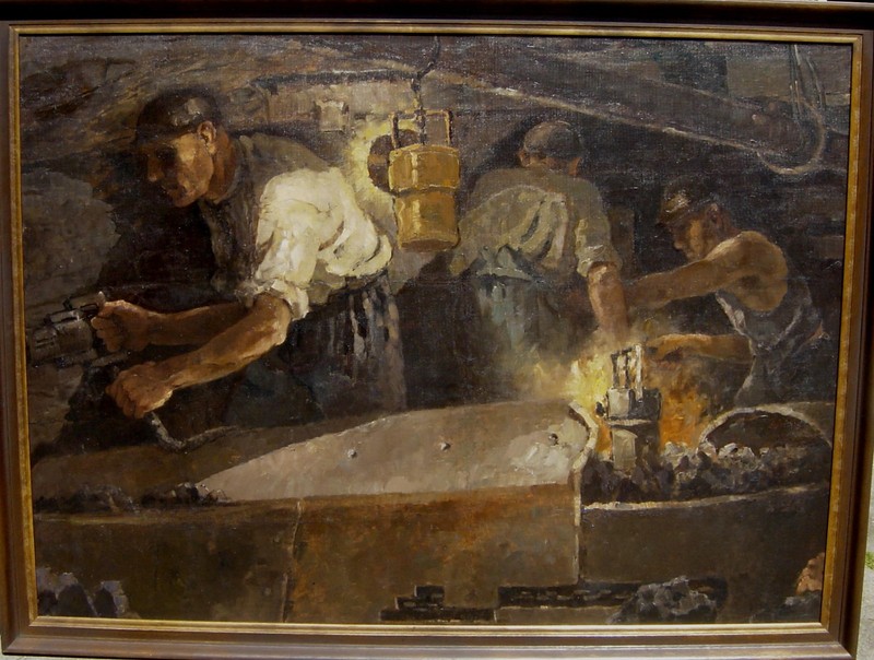 Ria Picco-Rückert 1900 Nuremberg/in the shaft of the tank-Johanna/painting/1942