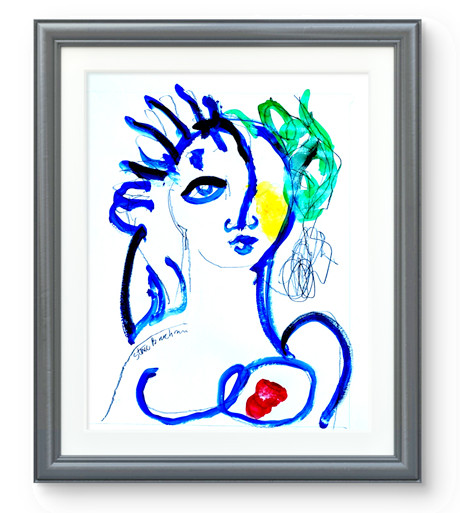 Abstract Art «Open Hearts» Original Acrylic 18×24 inch Painting on Gallery Paper