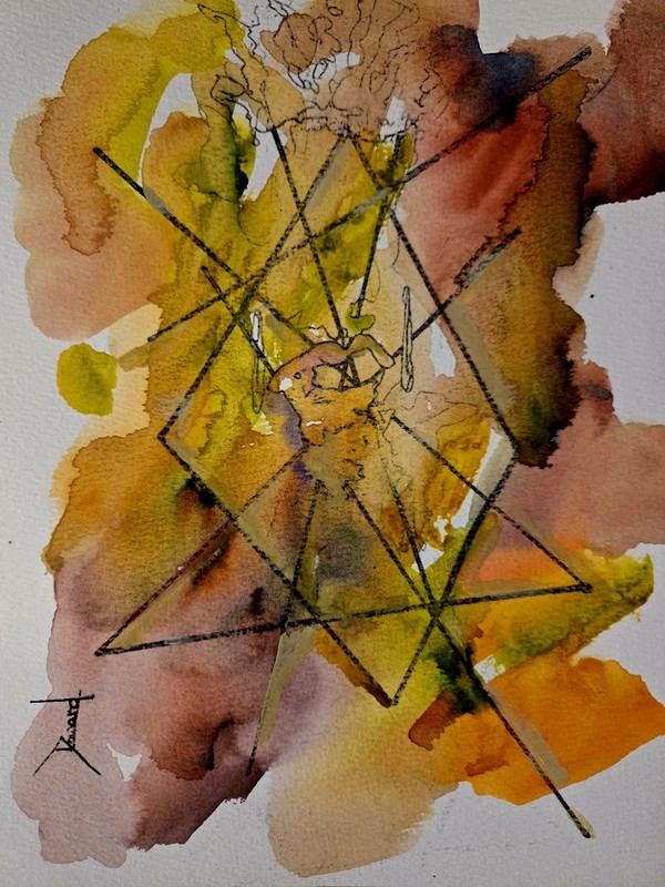 ORIGINAL African American Urban Watercolor painting » Abstract 2″
