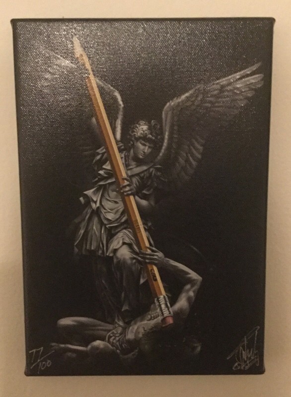 OG Abel 6.5×9.5 Stretched Canvas Oil Painting Archangel Limited 77/100 w/ COA