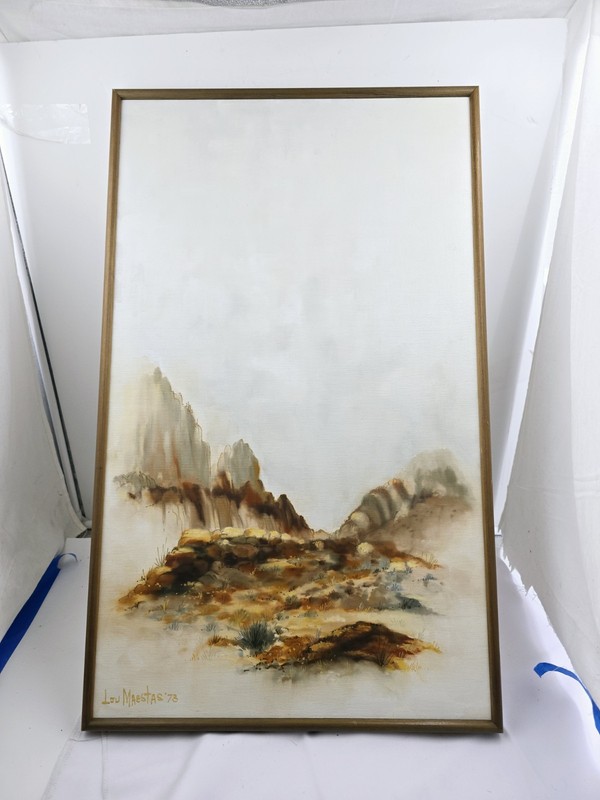 Louis Maestas Original Oil Painting 18×30 In