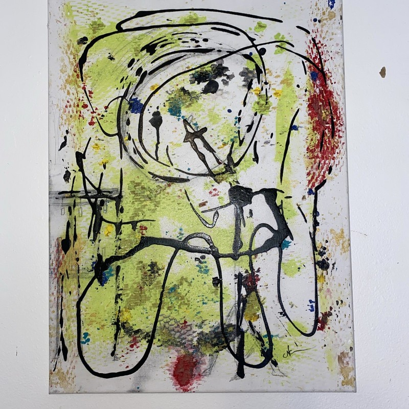 Connie Carlton Acrylic On Canvas “Happy Rope” Artwork Signed 18×24 Signed