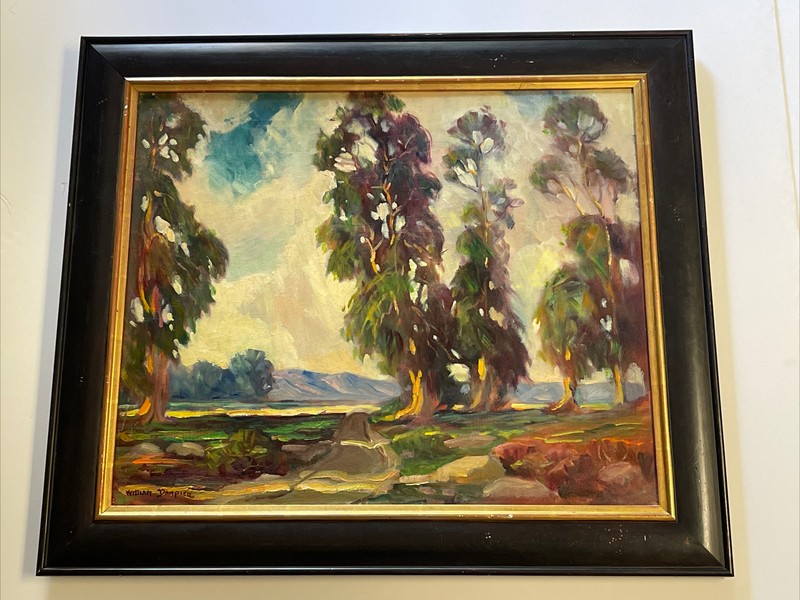 Antique Early California Painting Impressionism Listed William Dampier 1930’s