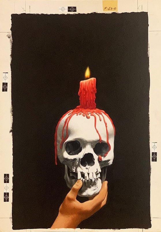 Howard Koslow acrylic painting Study for book cover «MIDNIGHT» for Pocket Books