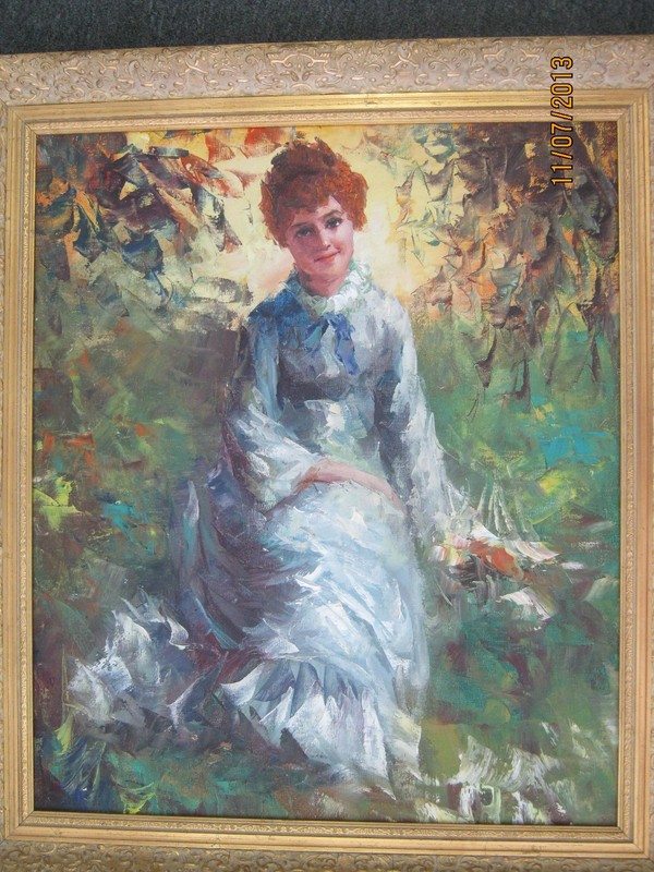 Late 1800s Early1900s Original Oil on Canvas "French Impressionist Painting". gallery