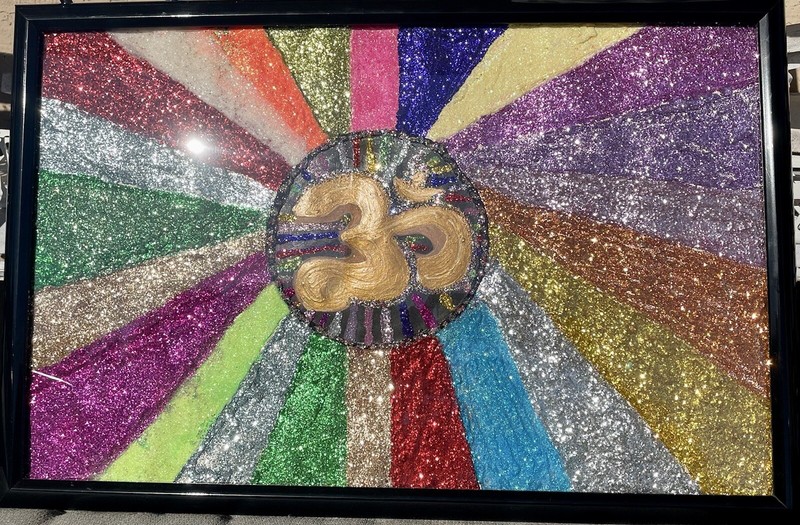 OM AUM painting landscaped framed