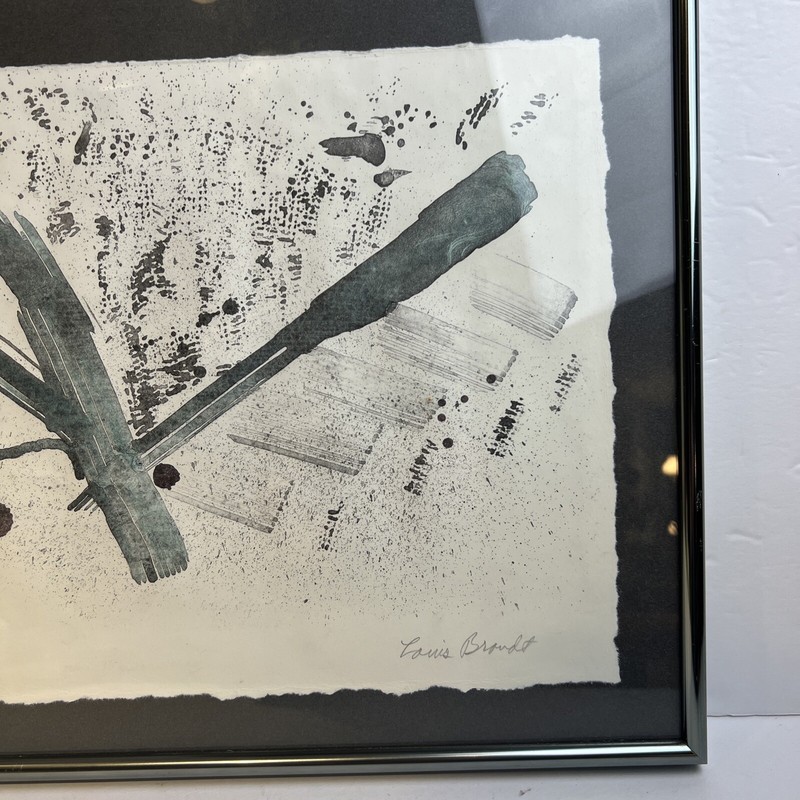Original Abstract painting Framed Signed Louis Brandt 7/10 Watercolor on Paper ! gallery