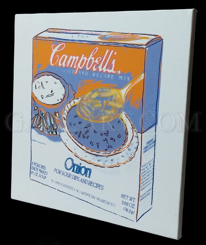 ANDY WARHOL "SOUP BOX - ONION" 1986 | UNIQUE ACRYLIC & SILKSCREEN ON CANVAS gallery