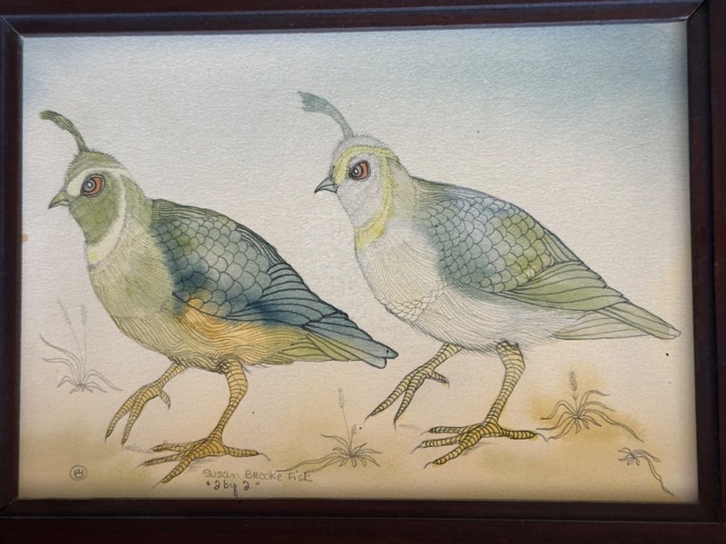 SUSAN BROOKE FISK "2 BY 2" WATERCOLOR/PENCIL PAINTING ON PAPER FRAMED 7" X 9" gallery