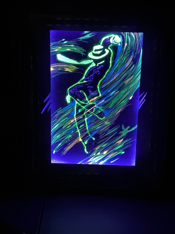 Original Blacklight Framed Hand Drawn Michael Jackson Original 11×14