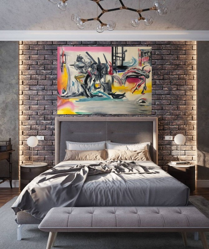 Hand Painted Abstract Oil Painting on Canvas Contemporary Modern Wall Art60x90cm