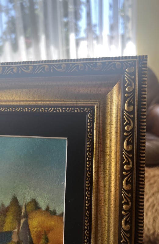 landscape hand printed painting framed gallery