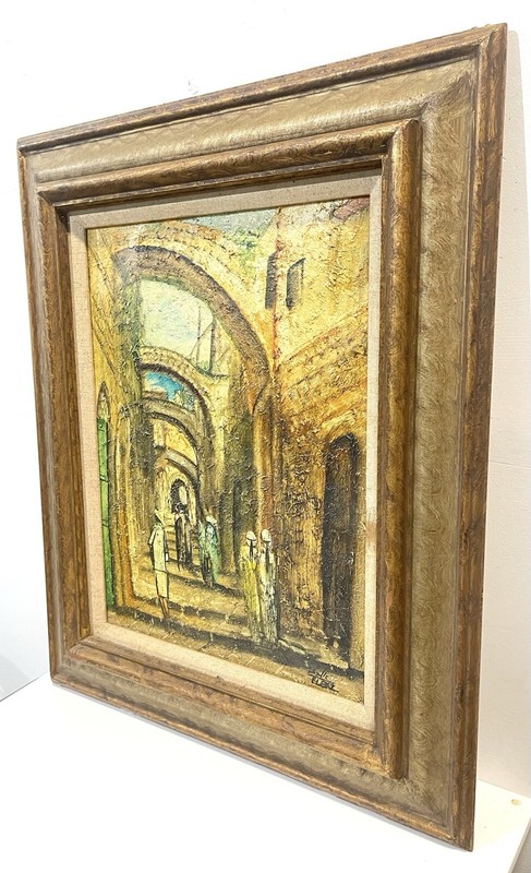 Vintage Art Painting On Board Signed Framed gallery
