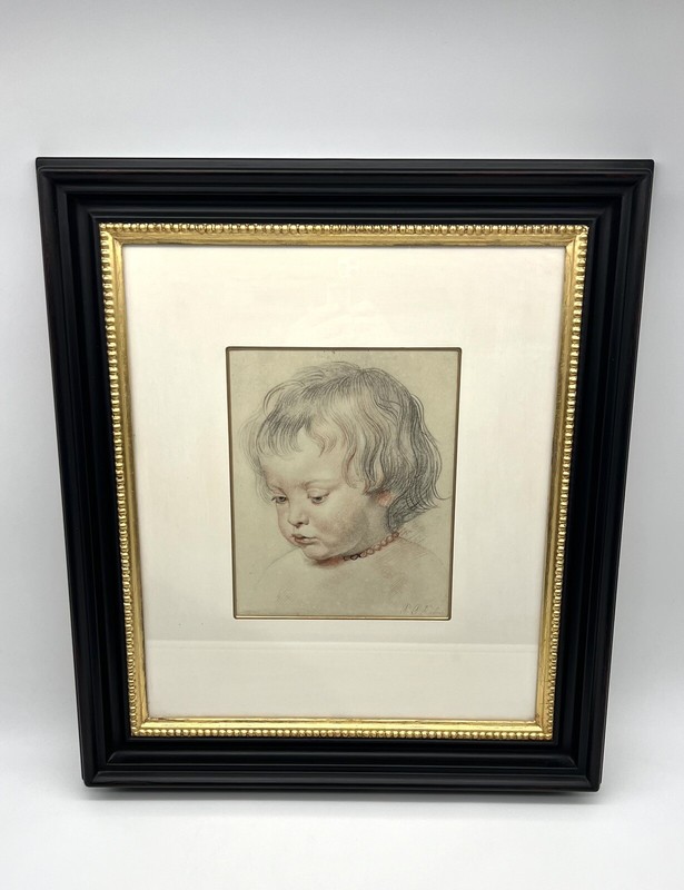 Peter Paul Rubens – Face Of A Baby- Framed/Signed 20 X 23 Nicolas Rubens Aged 2y