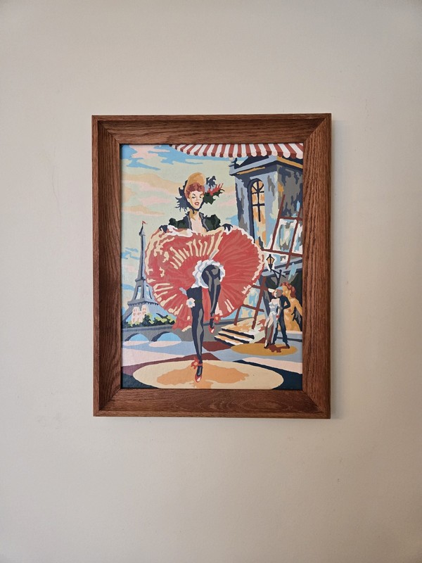 Paint By Numbers French Can Can Framed Craftint G-2 10G5 1968 Art Vintage