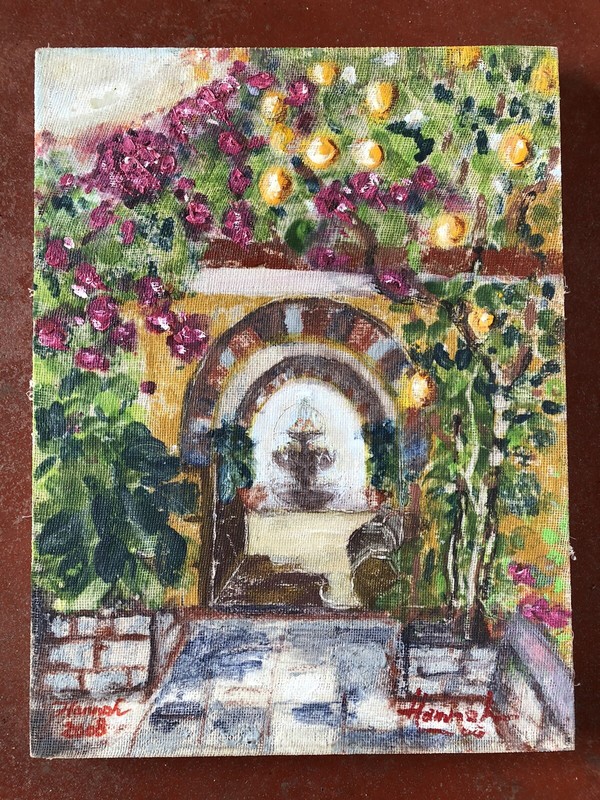 Bougainvillea Orange Tree Hannah Jarmain Encaustic Painting signed certified