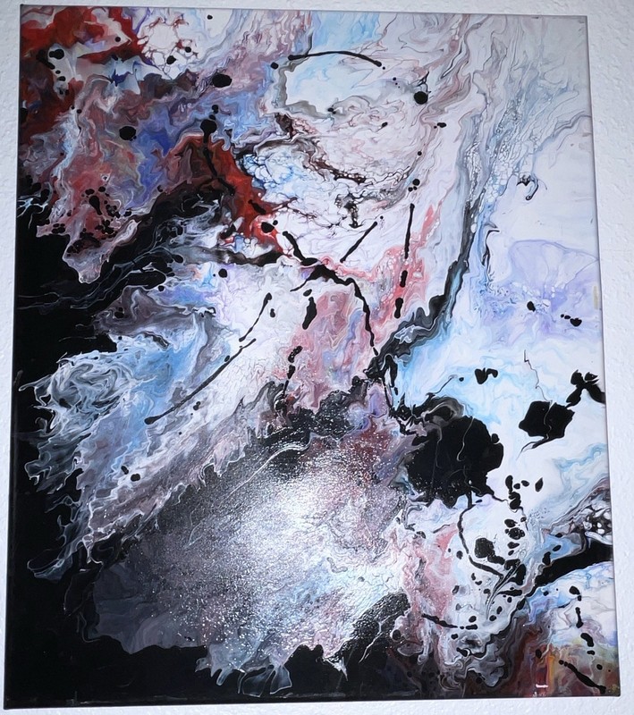 Abstract Painting on Canvas, Unframed Small Wall Art 12 x 16 in Single Piece