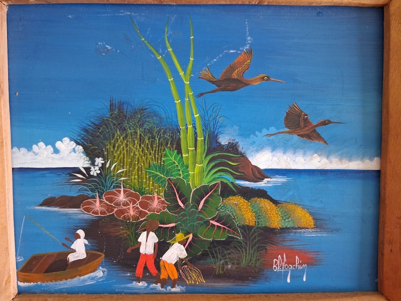 Signed Guy F. Joachim Haitian Landscape Art Painting Haiti