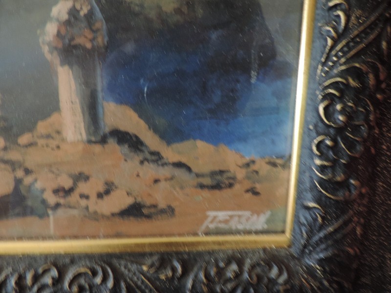 RARE SIGNED THOMAS EASON PAINTING FRAMED 19TH CENTURY ORIENTALIST MIDDLE EAST gallery