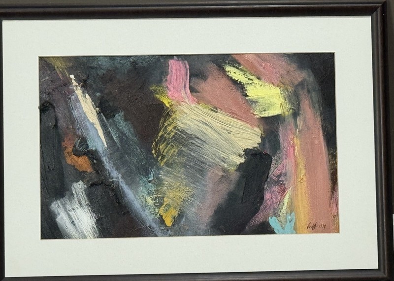 ABSTACT CONTEMORARY MULTICOLOR OIL ON CANVAS PAINTING With Frame – 31” X 22”