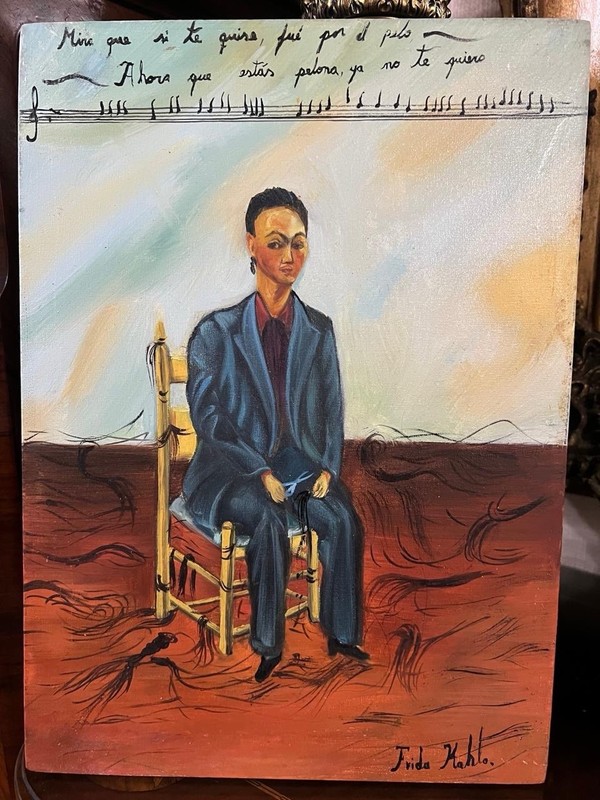 Frida Kahlo – Amazing Oil Painting – Surrealism Style – Signed – Stamped – A1