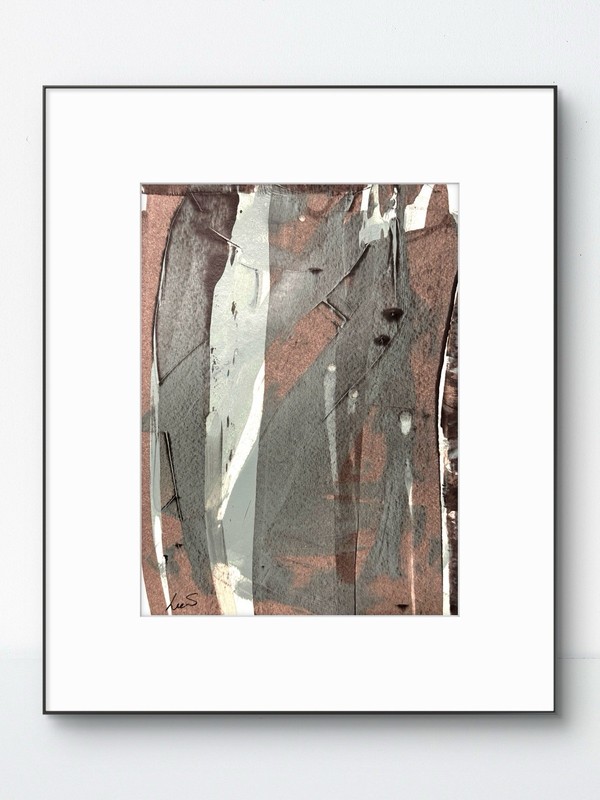 Original Abstract Expressionism 9×12 Muted Colors Handmade Signed Fine Art 17