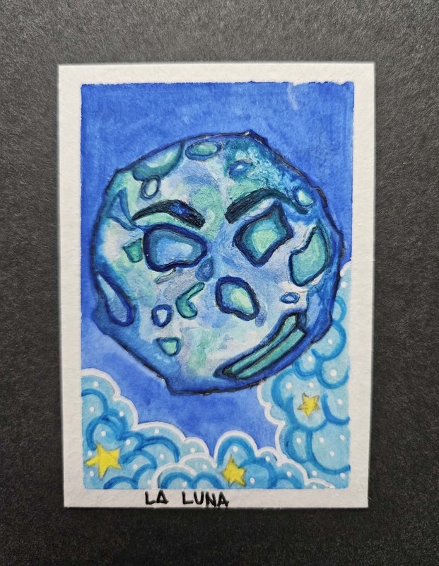 ACEO Original Abstract LOTERIA CARD SERIES by Veronica Lee/ beks_and _lo