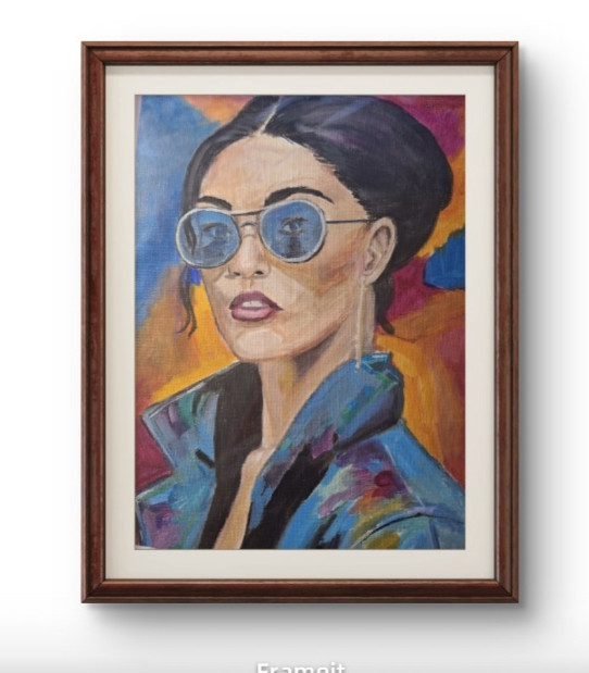 Original Signed Bold Impressionist Woman Acrylic Canvas Home Decor Art