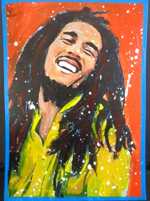 ATC ACEO Music Singer BOB MARLEY Abstract Art