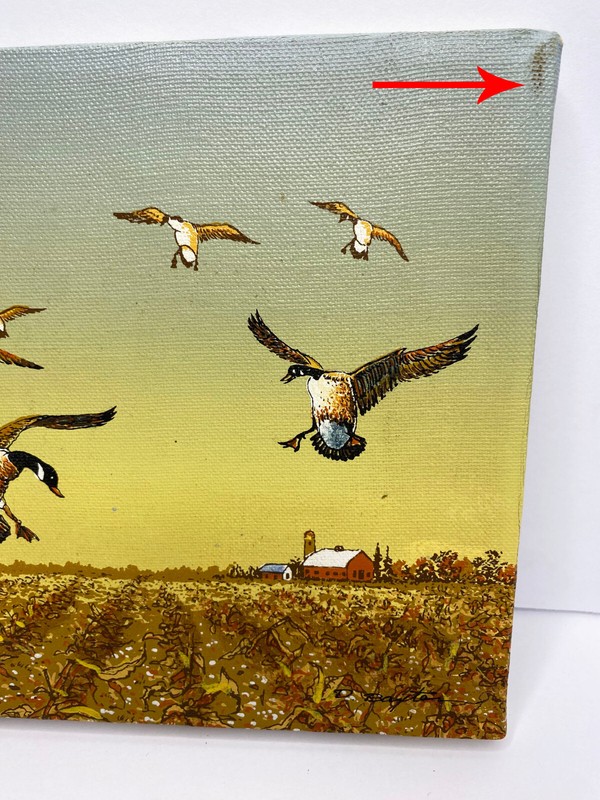 D. Baxter Serigraph Original Signed Landscape Ducks Farm Painting 8x10 Canvas gallery