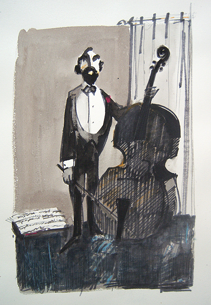 MICHAEL FFOLKES Signed 1962 Original Ink & Watercolor Painting – LISTED