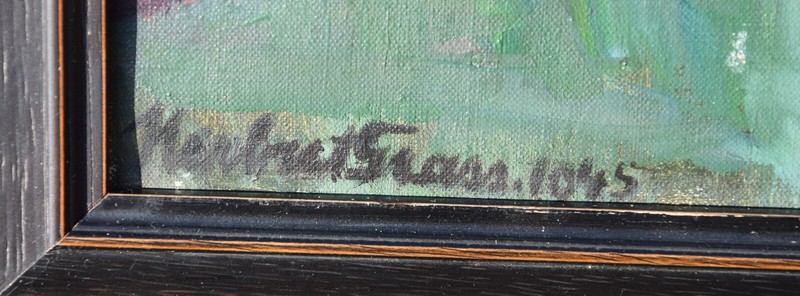 Herbert Grass 1886-1978 Heidelberg / Painting Self Portrait 1945 Soldier World War gallery