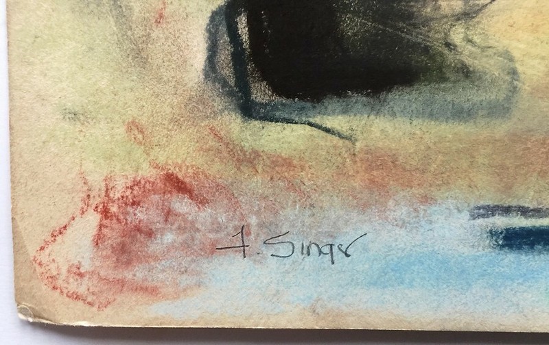 Fay Singer Abstract Pastel Painting Puye Chaco Canyon New Mexico Signed 18x12 1 gallery