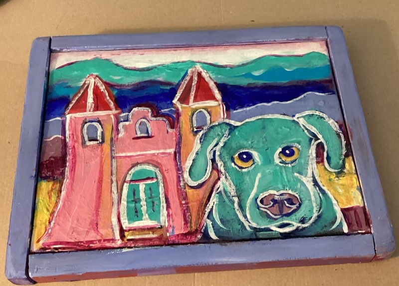 Glen Ayers Original Framed Oil Painting “ The Ugly Village Dog “