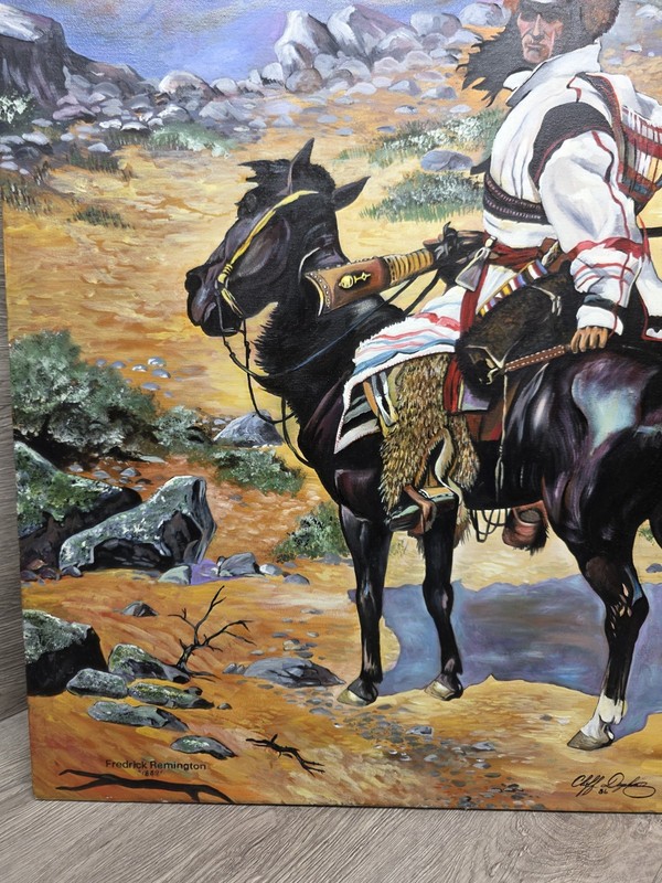 Cliff Duphiney Recreation Of Frederic Remington Indian Trapper 1889 Oil Canvas gallery