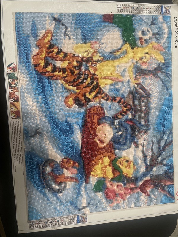 Winter Winnie The Pooh Finished Diamond Painting 50x40cm