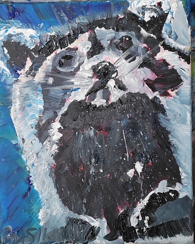 Raccoon Unique Abstract Expressionism Wall Art 11x14 Canvas gallery