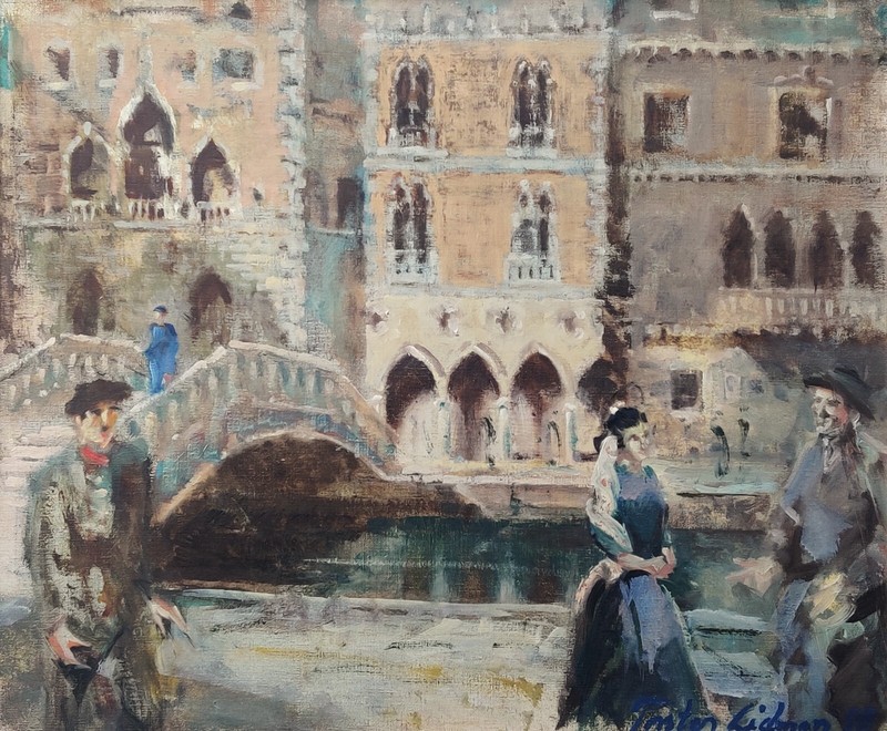 Knud Torsten Lidman (1903-1990): VENICE BRIDGE, original oil painting gallery