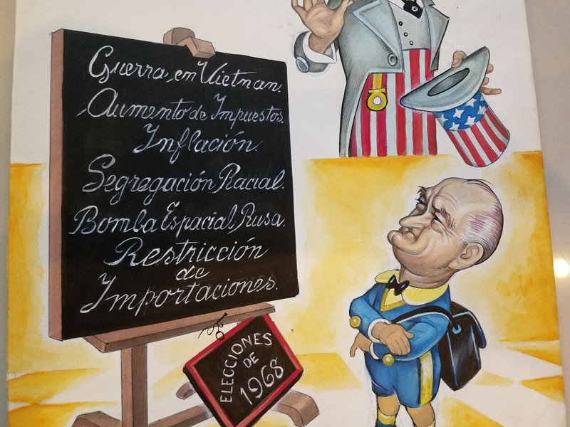 MEXICAN ERNESTO GARCIA CABRAL GOUACHE ON CARDBOARD..PUBLISHED. LYNDON JOHNSON, gallery